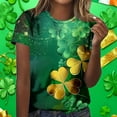 thumbnail image 6 of AOOCHASLIY Womens Clothes Tops Summer Casual, St. Patrick's Day Fashion Woman Round Neck Short Sleeve Tops T-Shirt Prints Loose Blouse for Home Party Outdoor, 6 of 7