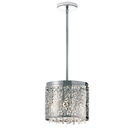 Floral Pattern Crystal - Dainolite 4 Light Chandelier Crystal w/ Floral Pattern Polished Chrome