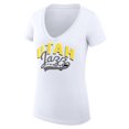 thumbnail image 2 of Women's G-III 4Her by Carl Banks White Utah Jazz Filigree Logo V-Neck Fitted T-Shirt, 2 of 3