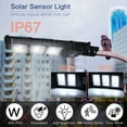 thumbnail image 3 of 90W 180LED Solar Street Wall Light Auto Motion Sensing IP67 Road Floodlight+Pole, 3 of 9