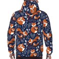 thumbnail image 7 of Wukai Vintage Blue Fox Family Print Men Hoodies Fleece Sweatshirts Long Sleeve Sweaters Pullover Fall Outfits Winter Clothes-Large, 7 of 7