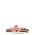 thumbnail image 2 of Time and Tru Women's Asymmetric Strap Flat Footbed Sandals, Sizes 6-11, Wide Width Available, 2 of 5