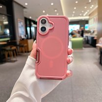 for iPhone 16 Phone Case, Magnetic Case [Compatible with Mag Safe] Solid Color Matte Slim Shockproof Heavy Duty Anti-Fingerprint Anti-Fall Protective Cover for iPhone 16,Darkpink