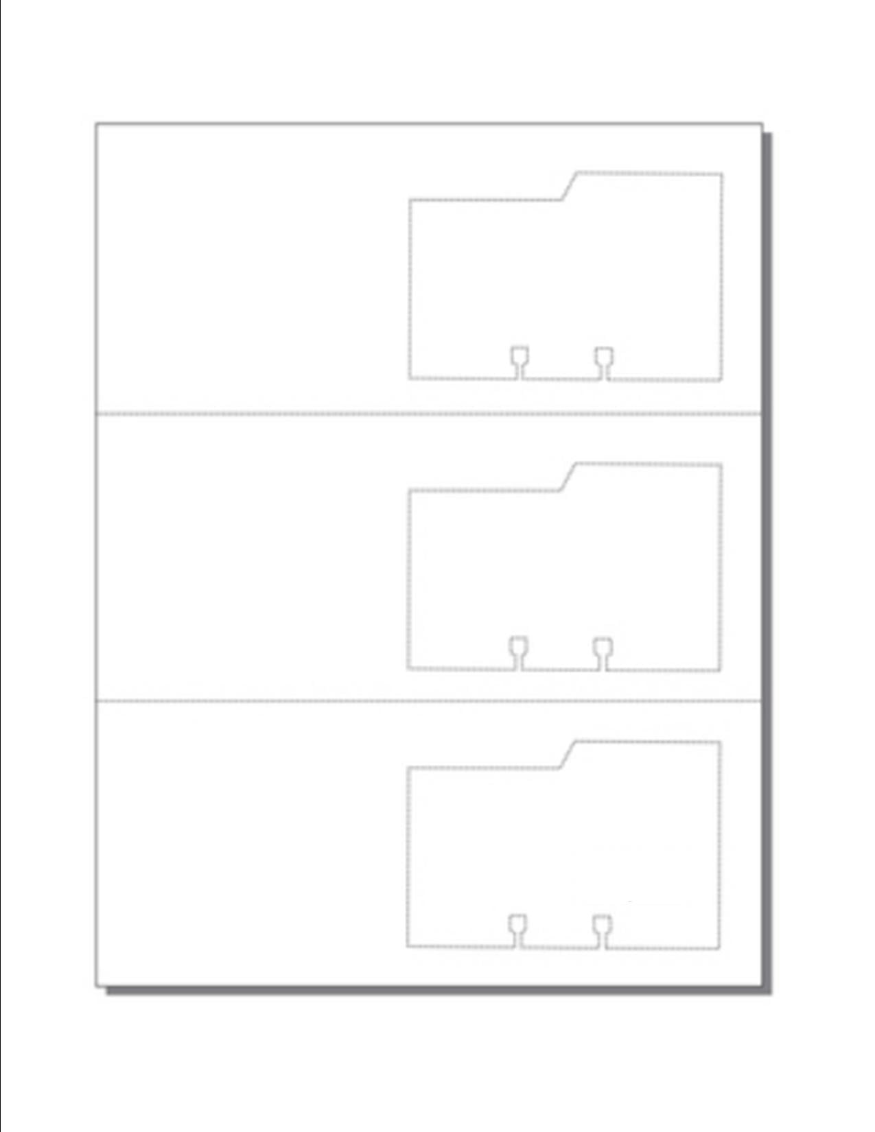 Rotary File Card Mailers, 3UP, Perfed on 81/2" x 11" White Vellum