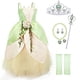thumbnail image 1 of Trajes de Princesa TYHTYM para Niñas Pequeñas para Halloween y Navidad (Tiana, 4-5T), 1 of 3