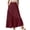 Wine, variant on Women's Boho Flowy Maxi Skirt with Side Pockets and Tiered Ruffle Hem, Lightweight Breathable Fabric for All Day Comfort Brown L