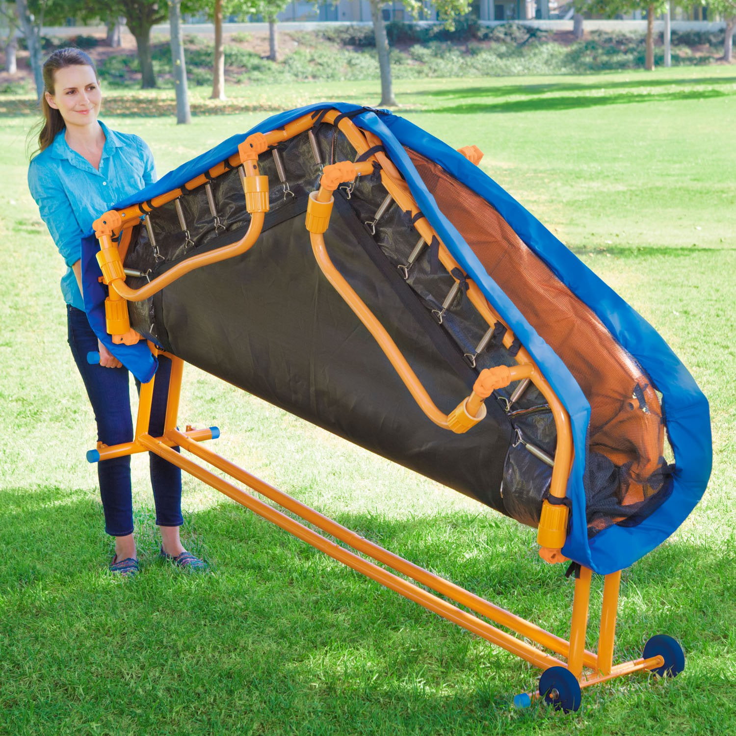 Easy Store 7Foot Net Bounce Folding Trampoline with Safety Enclosure