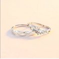 thumbnail image 3 of Bague de Fiançailles couple Réglable pour Lui et Elle Amour Mignon et Confortable Argent, 3 of 5