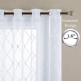 thumbnail image 5 of Topfinel White Sheer Curtains 90 inch Long Geometric White Embroidered Diamond Grommet Window Curtains for Living Room Bedroom,Tulle Window Drapes, Light Weight Soft Boho Curtains,54x90 inch,2 Panels, 5 of 7