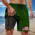 thumbnail image 2 of Bainana Mens Swim Trunks American Flag 2 In 1 Patriotic Swim Shorts 4Th Of July Quick Dry Comfortable Beach Travel Sport Shorts, 2 of 4
