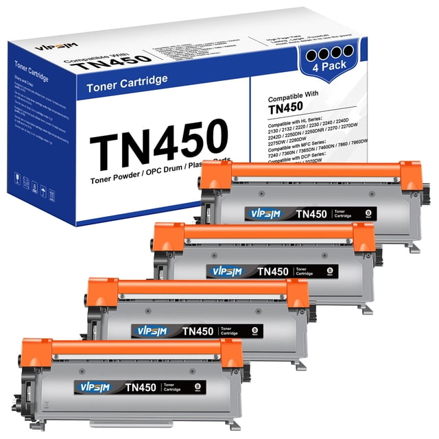 Cartucho de tóner VIPSIM TN-450 TN450 de repuesto para Brother