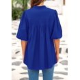 thumbnail image 2 of Blusa PRETTYGARDEN para mujer, verano 2025, manga corta, azul, 2 of 9