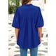 thumbnail image 2 of Camisa de mujer PRETTYGARDEN verano 2025 talla XL azul suelta, 2 of 8