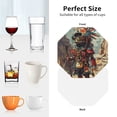 thumbnail image 6 of Sigee Tribal Futuristic Warrior for Water-Resistant, Heat-Resistant, Non-Slip Leather Coasters Set, Ideal for Coffee Table, Office, Bar, Home Decor-Octagon, 6 of 6