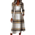 thumbnail image 4 of Summer Dresses for Women Long Sleeve V Neck Wrap Crossover Wedding Dresses Casual Vacation Dress Trendy Lightweight Breathable Dress, 4 of 6