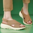 thumbnail image 7 of AXXD Beige Sandals for Women Summer Thick Sole Sandals Lightweight Non Slip Comfortable Casual Sports Paste Microfiber Shoes, 7 of 7