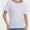 White, variant on Women's Short Sleeve Boat Neck Dolman Top with Side Shirring