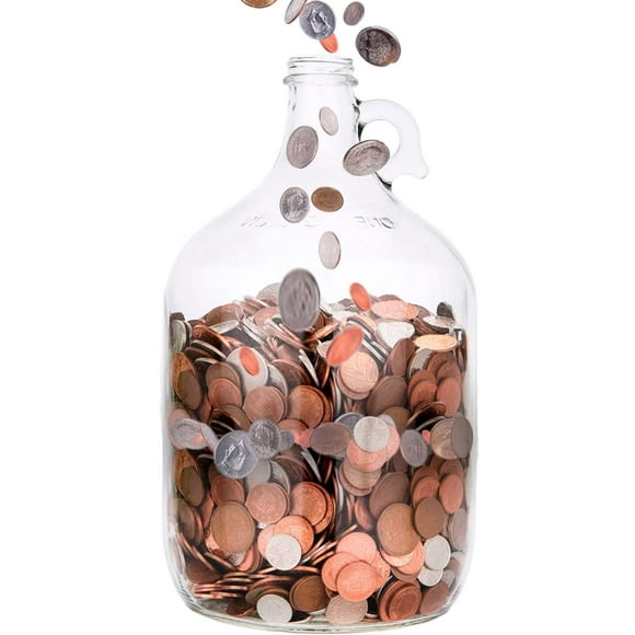 Skywin Bocal à Juments, Bocal à Pièces en Verre pour Adultes, Grand Bocal à Argent, Tirelire, Tirelire pour Stocker Pièces et Monnaie
