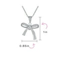 thumbnail image 4 of Bling Jewelry Womens Dainty Cubic Zirconia Pave CZ Station Ribbon Bow Pendant Necklace Sterling Silver, 4 of 6