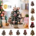 thumbnail image 4 of Pre-lit Artificial Mini Christmas Tree,Small Xmas Pine Tree with LED Lights & Ornaments,Tabletop Christmas Tree Battery Operated Green Xmas Tree for Tabletop(D), 4 of 9