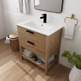thumbnail image 3 of Holaki 30 Inch Bathroom Vanity Plywood With 2 Drawers, Imitative Oak, 3 of 7