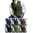 thumbnail image 4 of Chaleco ajustado para hombre Nikou a cuadros con escote en V y mayor durabilidad, 4 of 6