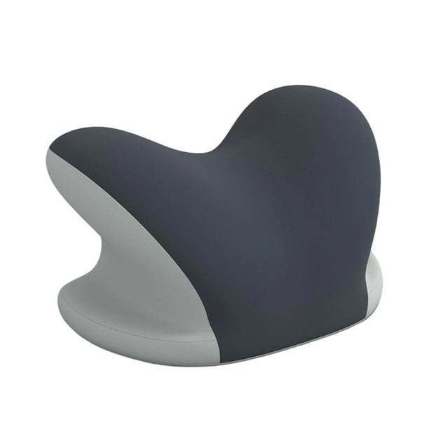Almohada cervical de viaje de espuma viscoelástica para escritorio, almohada para siesta, lavable, extraíble gris oscuro