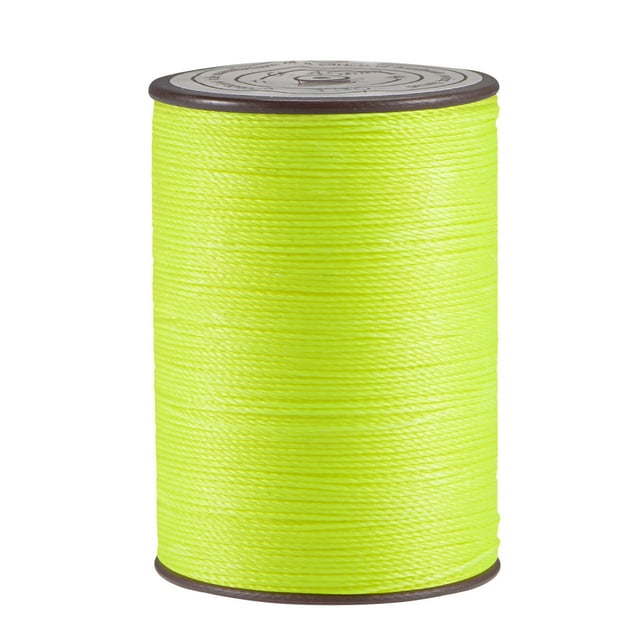 Unique Bargains Fil Ciré en Polyester Vert Jaune, 137 Yards, 0,55 mm, pour Couture à la Machine, Courtepointe à la Main, Tissage