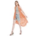 thumbnail image 3 of Womens Hippie Bohemian Floral Crochet Lace Trim Sleeveless Vest Cardigan, 3 of 5
