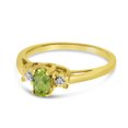 thumbnail image 3 of 14k Yellow Gold Oval Peridot And Diamond Ring, 3 of 5