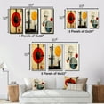 thumbnail image 4 of Designart "Vintage Full Moon Prayer Illustration" Transitional Framed Wall Art Set Of 3 - Red Abstract Transitional Frame Canvas Set For Living Room Decor, 4 of 6
