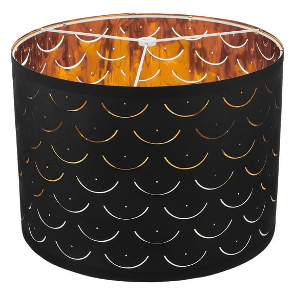 GOOHOCHY Modern Black Fabric Lamp Shade with Iron Base for Decor Simple Style bedside or floor lamp 6.5 inches