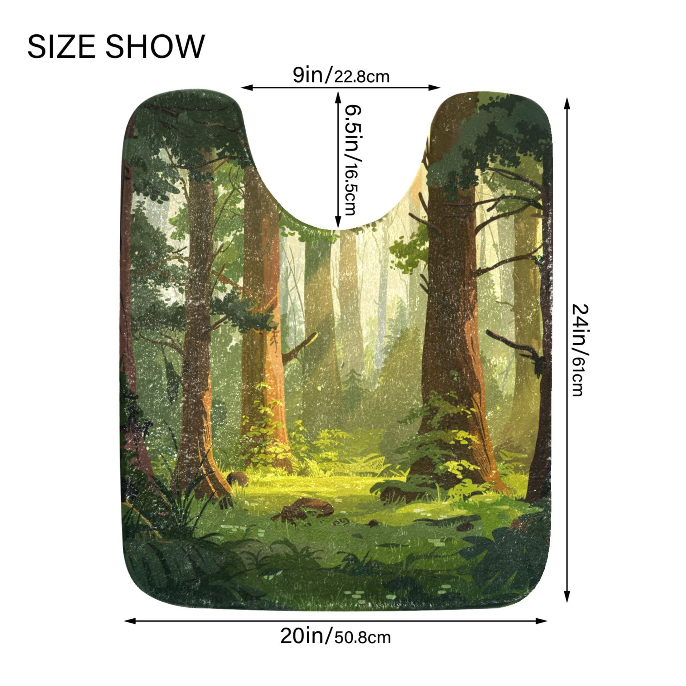 Ryvnso Trees Forest Bathroom Shaggy Rugs Toilet Mat Soft Contour Rug