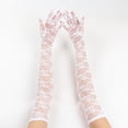 thumbnail image 4 of Guardurnaity 2 piezas de guantes de encaje para mujer, etiqueta de manga larga, redes de red, malla para novia, mujer, mitones de boda, vestido elegante, Accesorios de disfraces Blanco Guardurnaity AP014081-01, 4 of 6