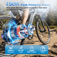 thumbnail image 3 of BroPath Electric Bike for Adults,26”Electric Mountain Bike,576WH Removable Battery& LCD Display, 25MPH,750W High Motor,Multi-Shock Absorption,7-Speed,Commuting E Bikes,UL2849, 3 of 12