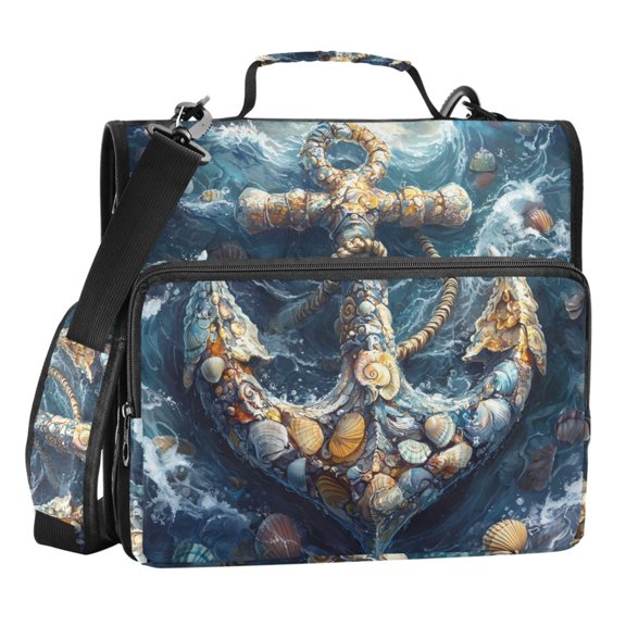 ALAZA Zipper Binder Bag Shell Anchors 3 Ring File Folder Binder Organizer Bag