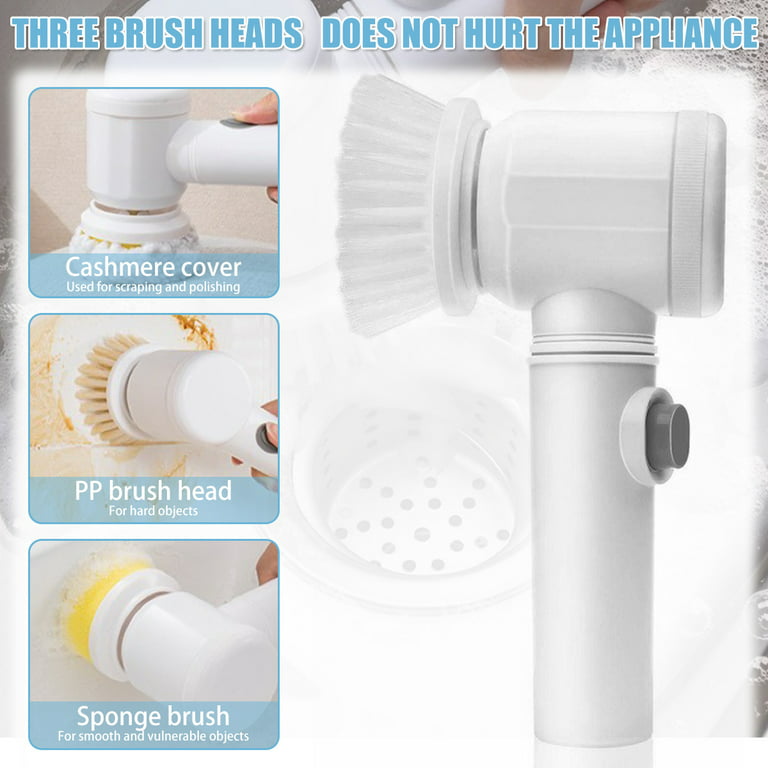 Electric Spin Scrubber, Electric Cleaning Brush, Care Free, 5in1 Magic  Brush for cleanning Tile/Sink/WASH Basin/Bath/Showers (White)