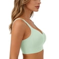 thumbnail image 5 of Moxiu Bras for Women Push Up No Underwire Bra Comfy Soft Buttery Yoga Bralette Everyday Sport Tshirt Brassiere Seamless Full Coverage Plus Size Green,XXXXL, 5 of 7