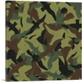 thumbnail image 1 of ARTCANVAS Army Green Brown Black Camo Camouflage Bird Pattern Canvas Art Print - Size: 36" x 36" (1.50" Deep), 1 of 9