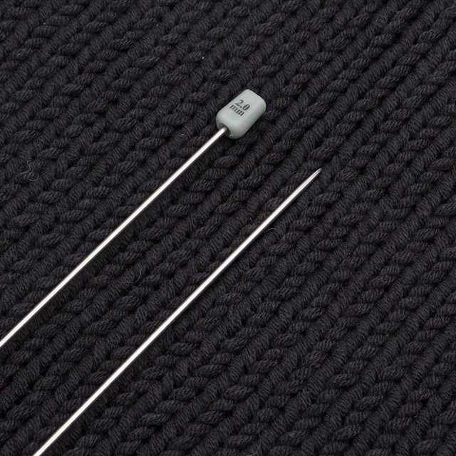Aguja de tejer de un solo cabezal de acero inoxidable de 35 cm, aguja de tejer de un solo cabezal con enchufe, juego de herramientas para tejer suéteres de 11 pares