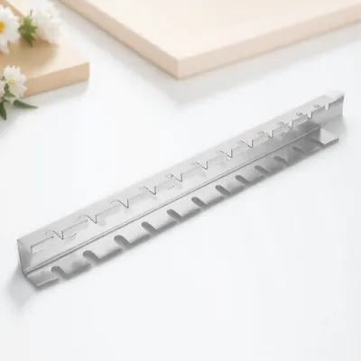 FENGGUIQU 1Pack Silver Rectangular Pegboard Screwdriver Holder Wall Tool Organizer Steel 14X2.2X1.2In