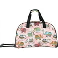 thumbnail image 3 of Lucas Designer Carry On Luggage Collection - Lightweight Pattern 22 Inch Duffel Bag- Weekender Overnight Business Travel Suitcase with 2- Rolling Spinner Wheels (SEA FORM) (PINK), 3 of 5