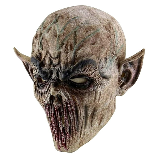 Máscara de látex de extraterrestre para Halloween, máscara transpirable para todo el rostro, máscara de miedo para mascarada de Halloween, accesorios para disfraz de Cosplay