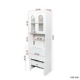 thumbnail image 2 of Fold-Out Convertible Writing Table,  Desk Cabinet with shelf and drawer Multi-Function Home Office Workstation, 2 of 14