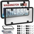 thumbnail image 1 of HUGFEGWE 2 Pack License Plate Frame Cover, Cover Curved Surface Design Clear License Plate Protector with Frame, Bubble Covers Protect Your Front & Back License Plate Frame Automotive AZ824-24714, 1 of 5