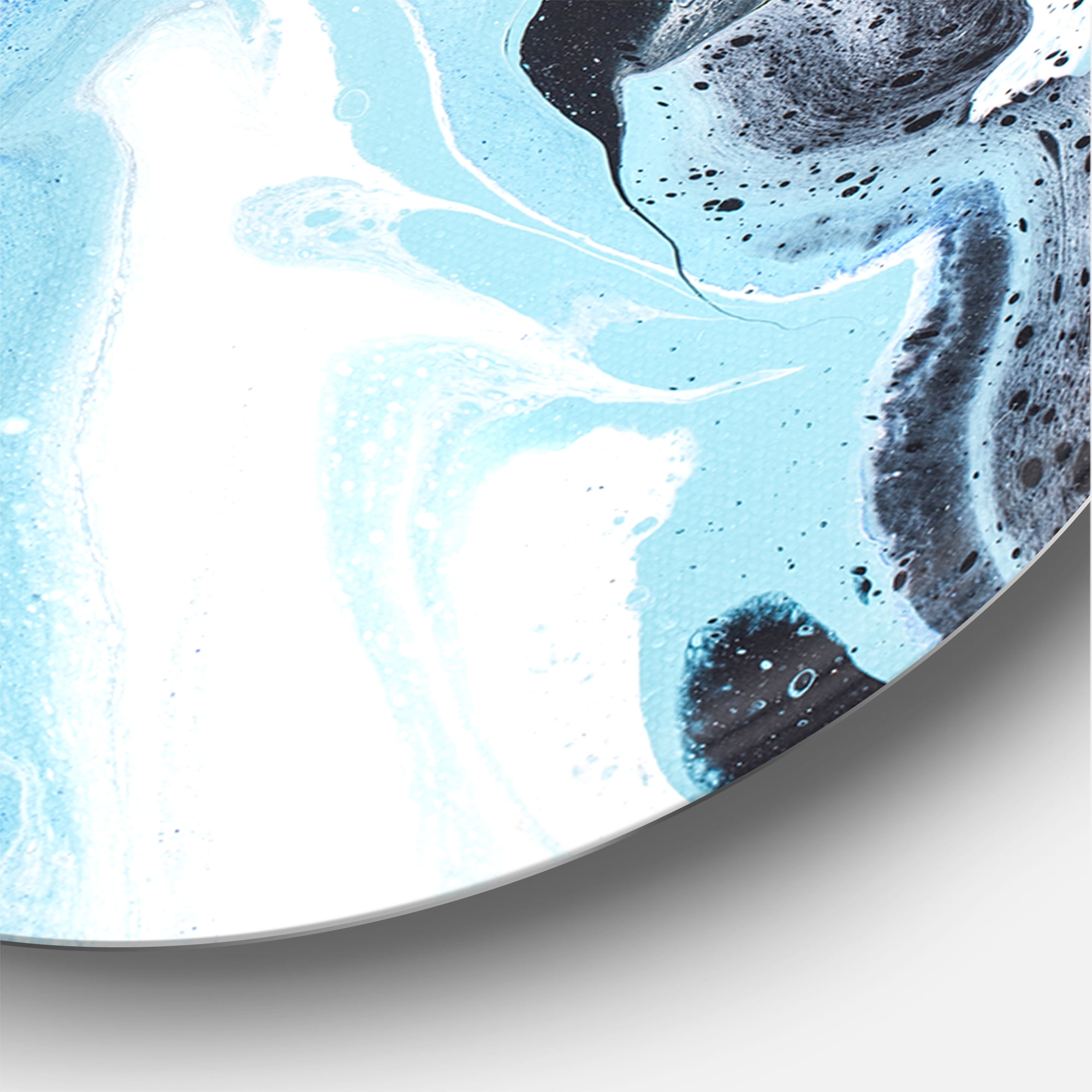 Designart 'Abstract Blue and Yellow Waves' Modern Circle Metal Wall Art 23x23 - Disc of 23