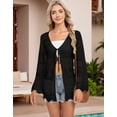 thumbnail image 5 of Swimsuit Cover Up for Women Tied Open Front Cardigans Beach Cover Up Long Sleeve Crochet Swim Cover Ups Shermie, 5 of 8