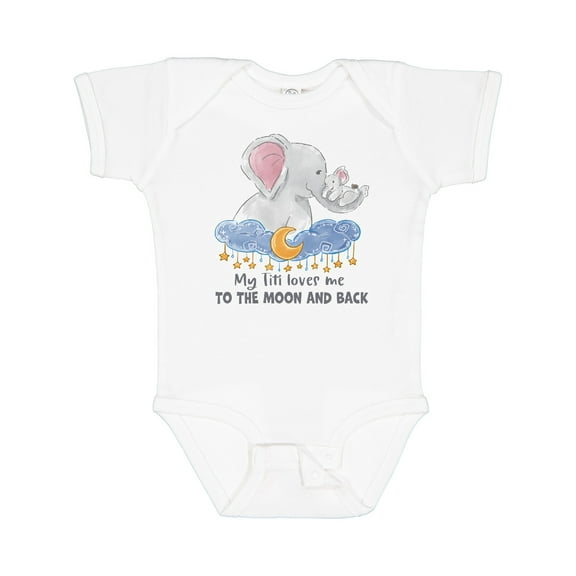 Inktastic My Titi Loves Me to the Moon and Back Elephant Family Boys or Girls Baby Bodysuit