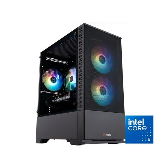 ABS Cyclone Aqua Gaming PC - Windows 11 - Intel Core 5 Processor 120 - GeForce RTX 5060 - DLSS 4 - AI-Powered Performance - 32GB DDR4 3200MHz - 1TB M.2 NVMe SSD - CA120F5060