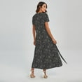 thumbnail image 2 of Halloween Cobweb Pattern Printed Short Sleeve Maxi Dress, Halloween Decorative Fashion Summer Maxi Dress For Women, 2 of 4